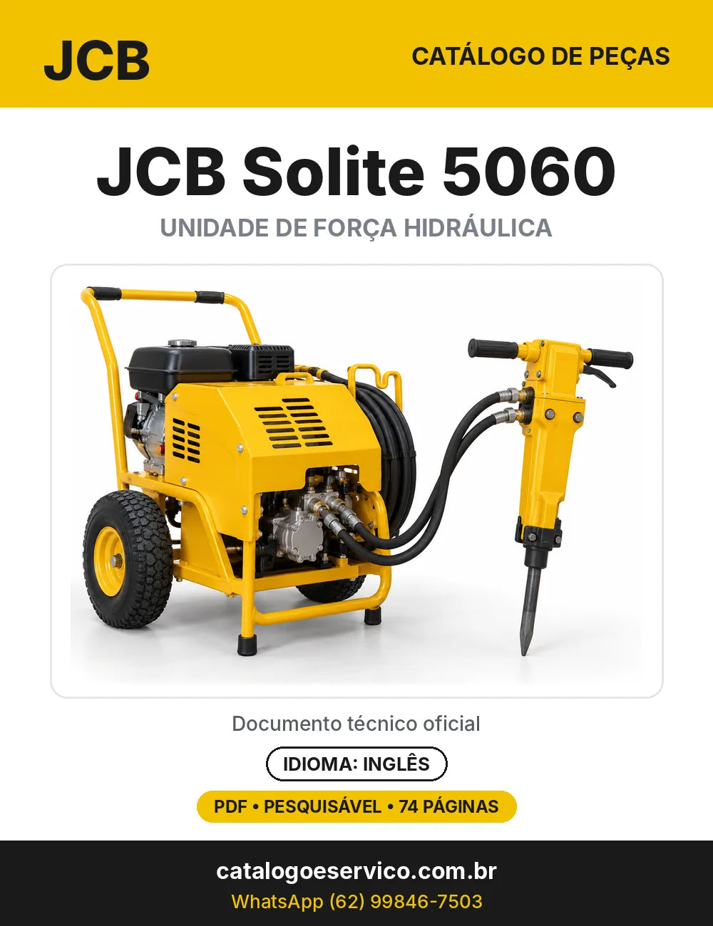 Catálogo de peças JCB Solite 5060 — capa do catálogo em PDF