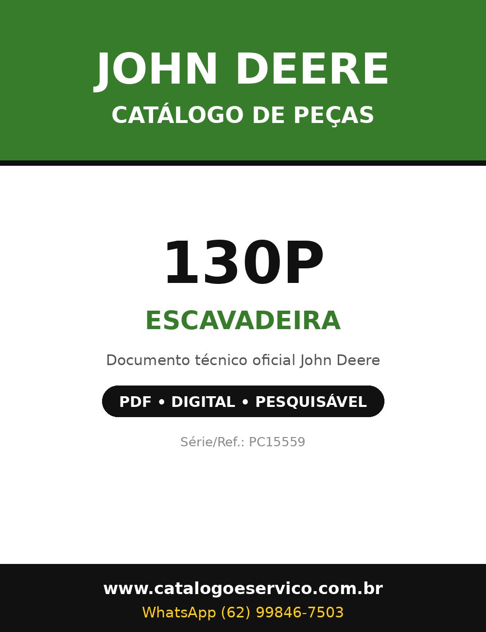Catálogo de Peças John Deere - 130P - Escavadeira