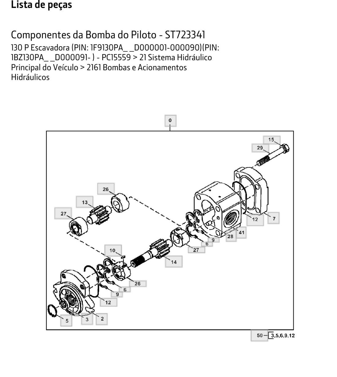 Catálogo de Peças John Deere - 130P - Escavadeira - página 3