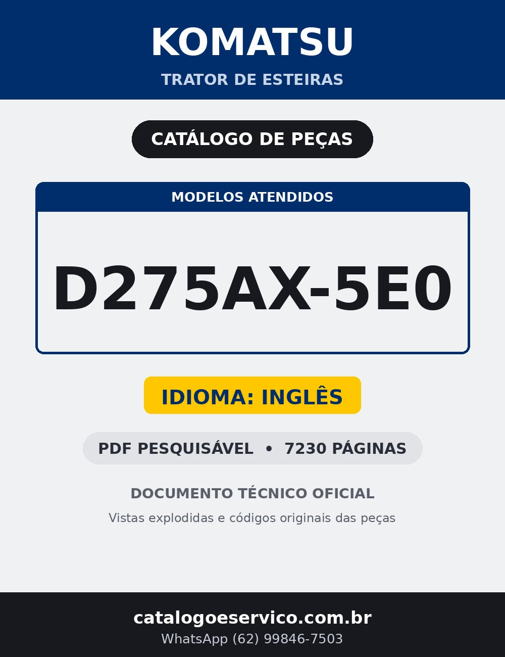Catalogo De Pecas Komatsu - D275ax-5e0 - capa