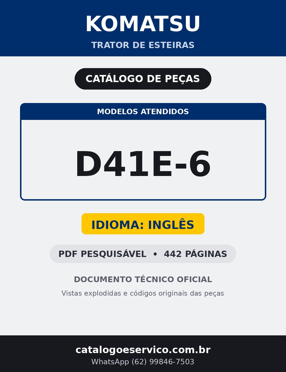 Catalogo De Pecas Komatsu - D41e-6 - capa