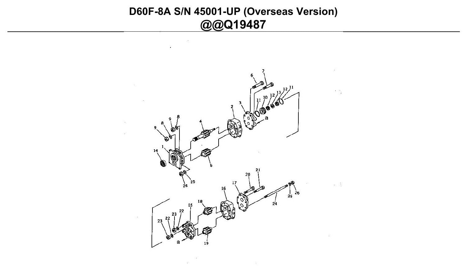Catalogo de pecas Komatsu D60f-8a (Ingles) - vista explodida 1
