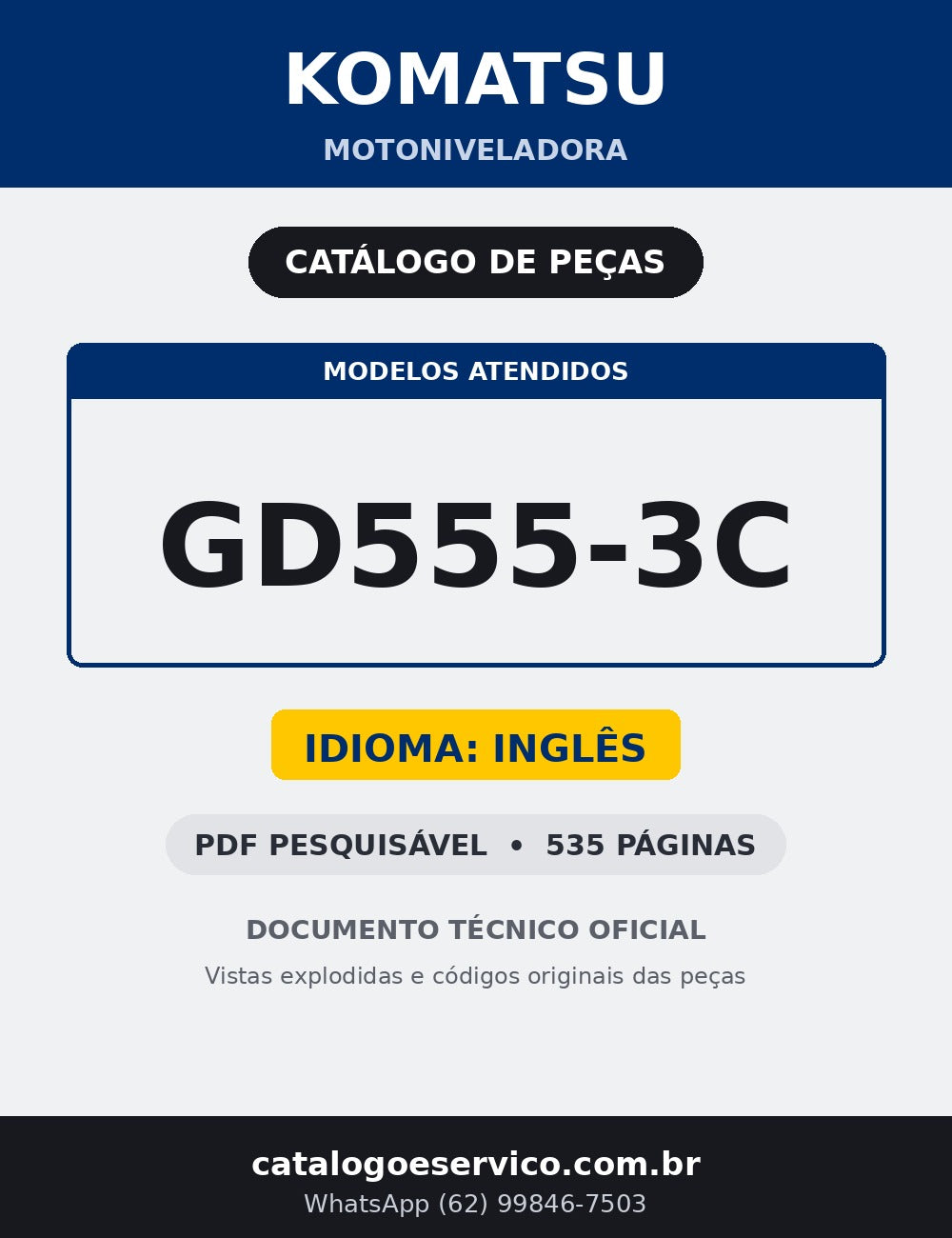 Catálogo de pecas Komatsu - GD555-3C - Motoniveladoras - capa