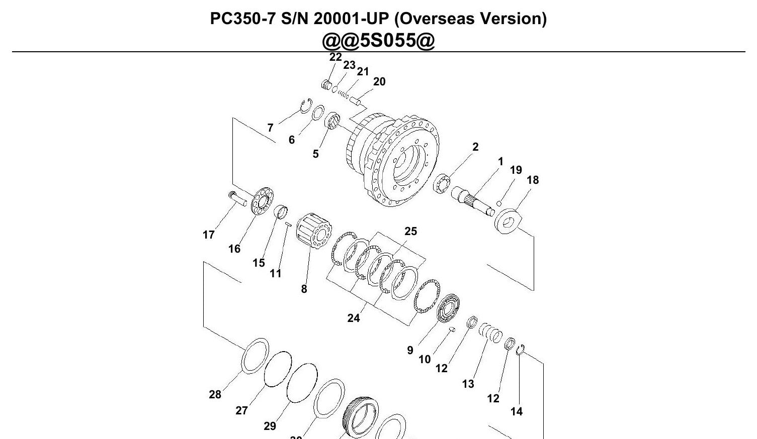 Catálogo de pecas Komatsu - PC350-7 - escavad. de esteira - vista explodida 2