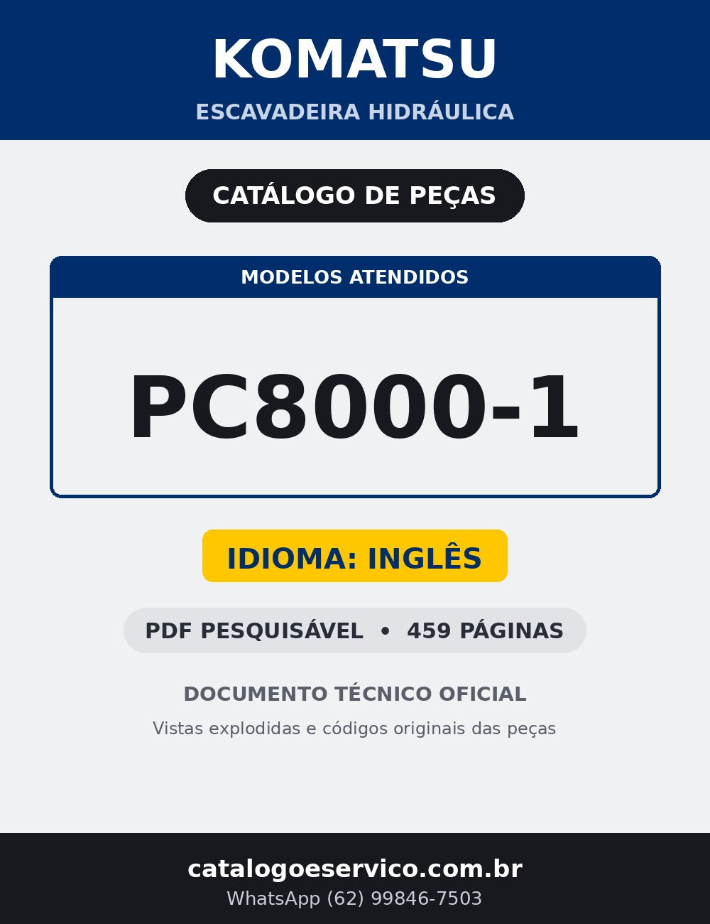 Catálogo de pecas Komatsu - PC8000-1 - escavad. de esteira - capa