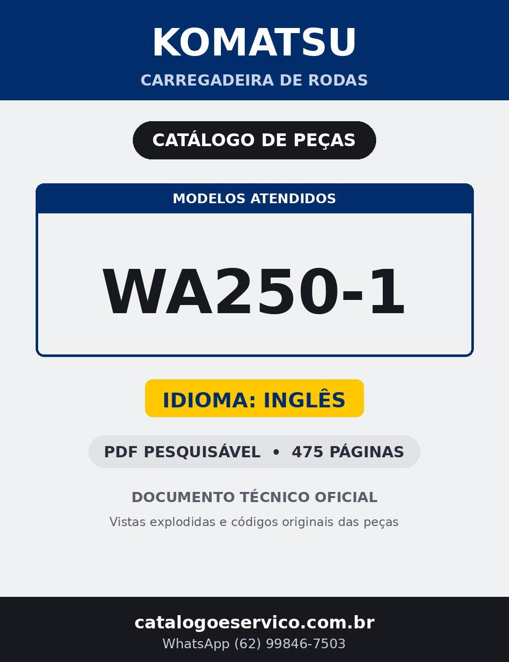 Catálogo de pecas Komatsu - WA250-1 - Carregadeiras De Rodas - capa