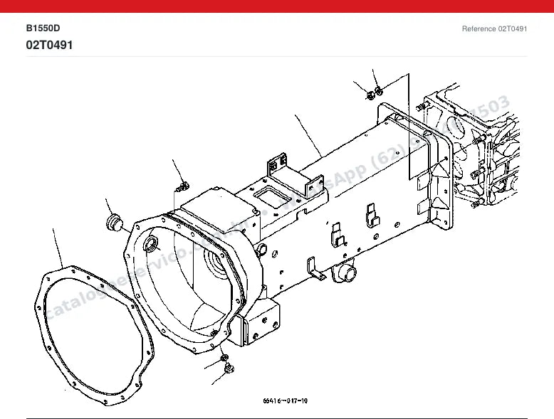 Catálogo de peças Kubota B1550D: vista explodida