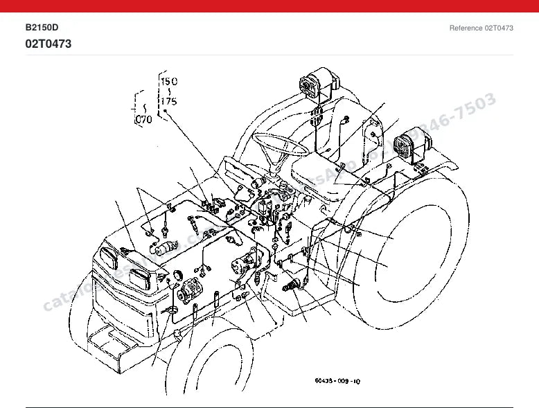 Catálogo de peças Kubota B2150D: vista explodida