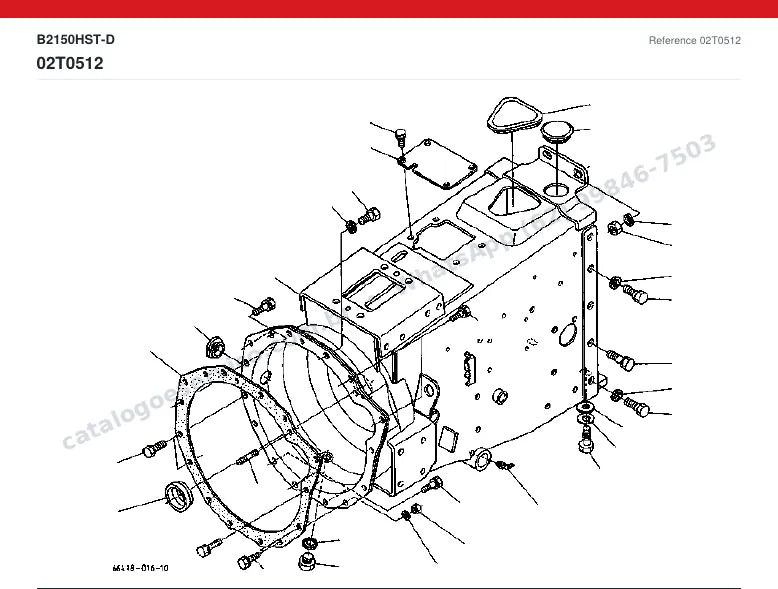 Catálogo de peças Kubota B2150HST-D: vista explodida
