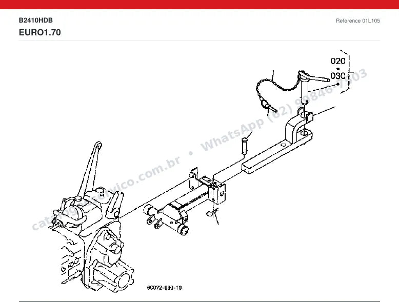 Catálogo de peças Kubota B2410HDB: vista explodida