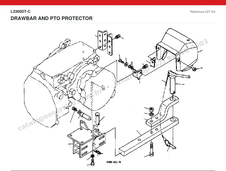 Catálogo de peças Kubota L3300DT-C: vista explodida — tomada de força (TDP)