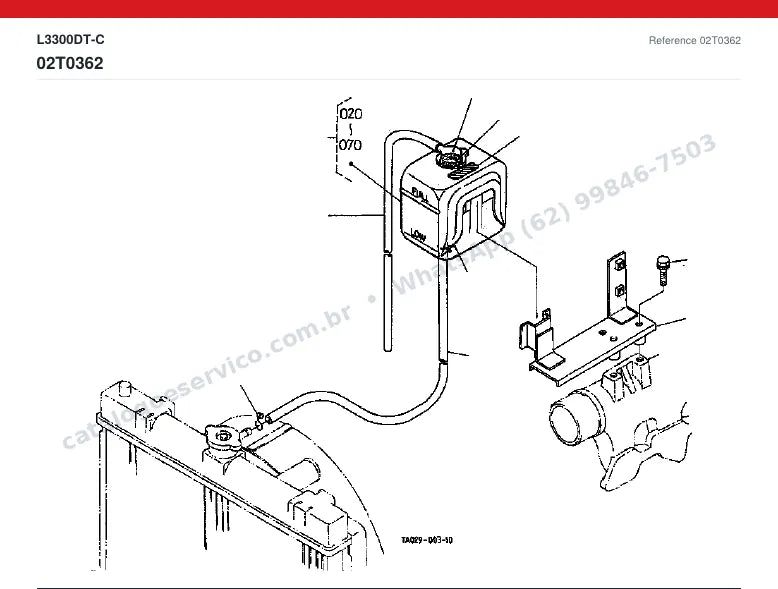 Catálogo de peças Kubota L3300DT-C: vista explodida
