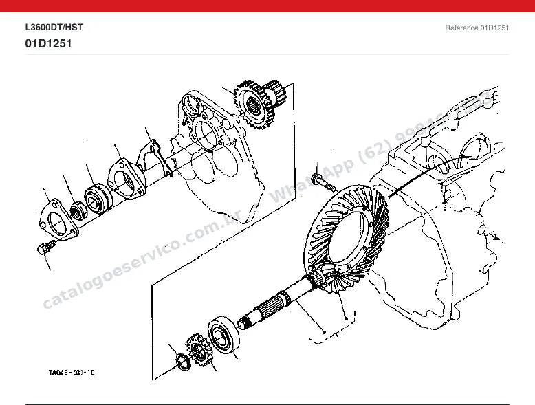 Catálogo de peças Kubota L3600DT / HST: vista explodida