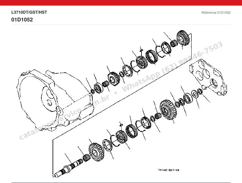 Catálogo de peças Kubota L3710DT / GST / HST: vista explodida