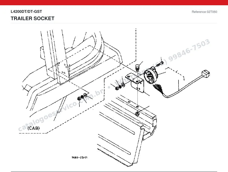 Catálogo de peças Kubota L4200DT / DT-GST: vista explodida