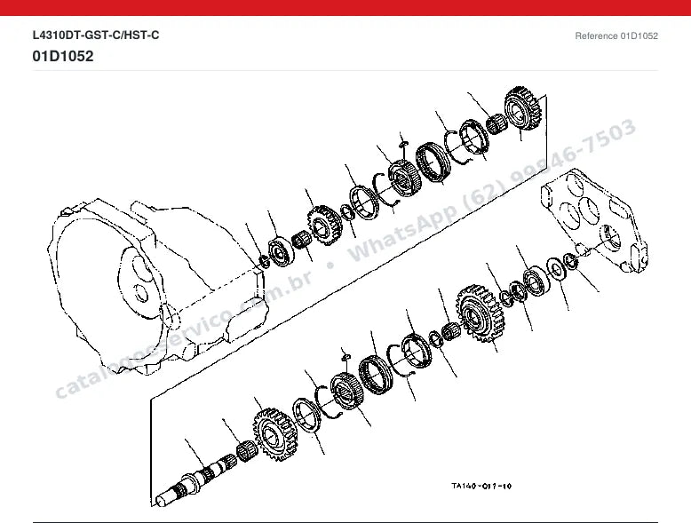 Catálogo de peças Kubota L4310DT-GST-C / HST-C: vista explodida