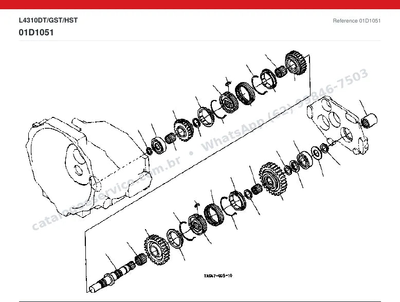 Catálogo de peças Kubota L4310DT / GST / HST: vista explodida