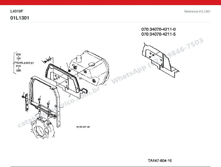 Catálogo de peças Kubota L4310F: vista explodida (3)