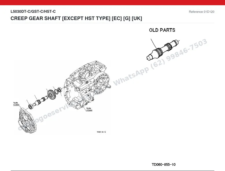 Catálogo de peças Kubota L5030DT-C / GST-C / HST-C: vista explodida — transmissão hidrostática (HST)