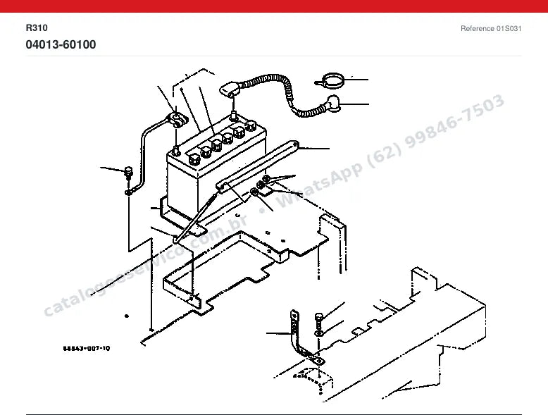Catálogo de peças Kubota R310: vista explodida