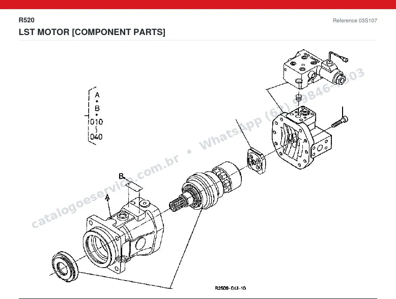 Catálogo de peças Kubota R520: vista explodida (2)