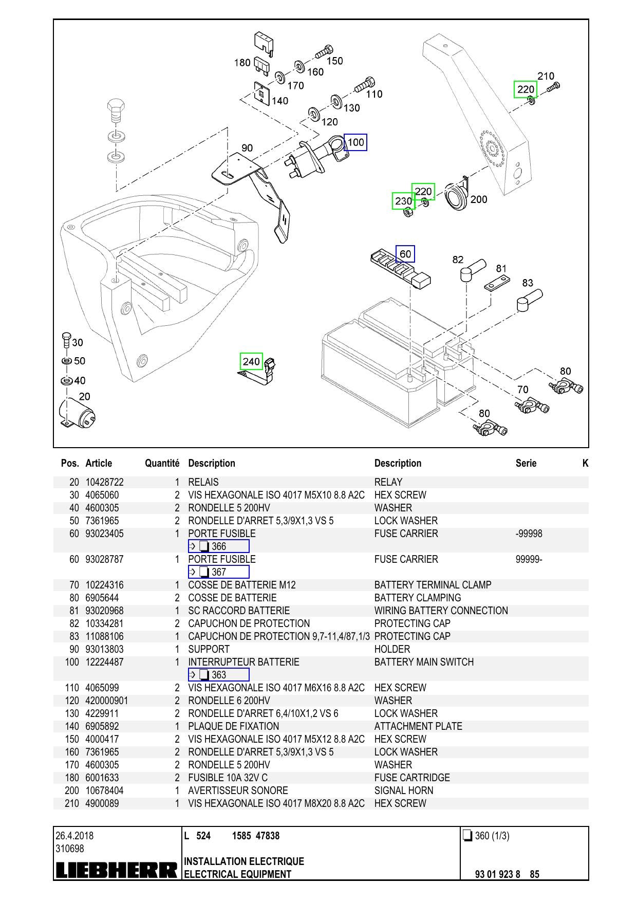 Catálogo de Peças L524 Liebherr Pá Carregadeira (1585-47838) - página 2