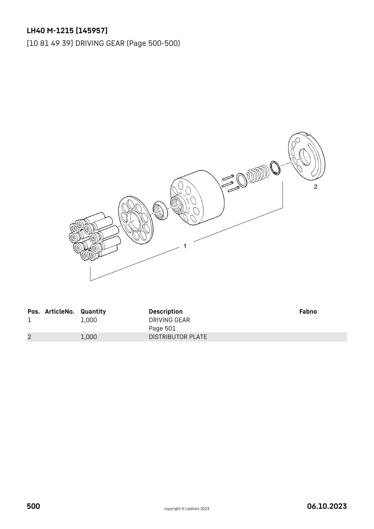 Catálogo de Peças LH40 Liebherr Manipulador de Materiais - página 2