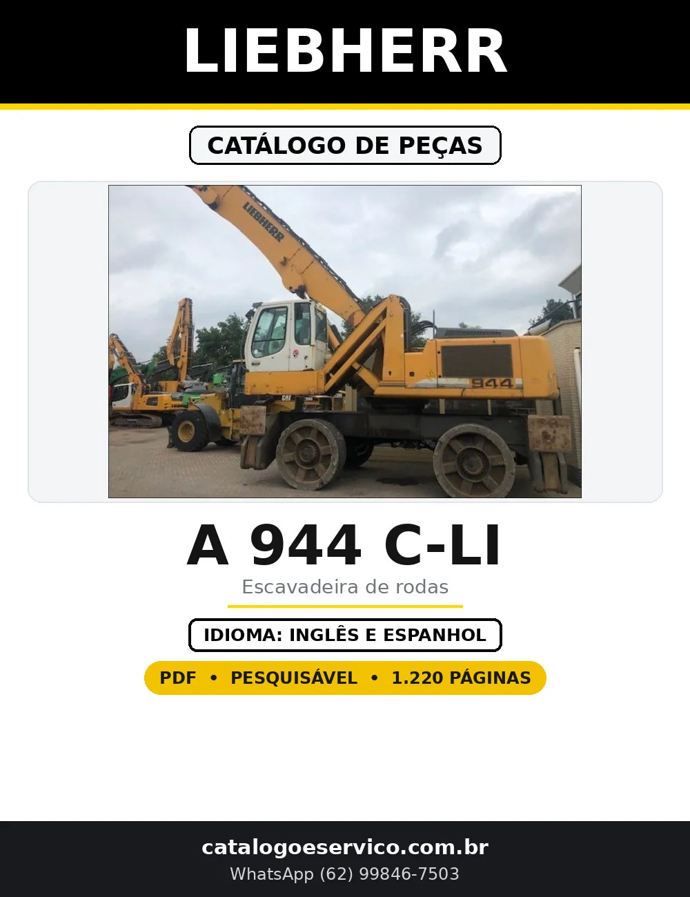 Capa do Catálogo de Peças Liebherr A 944 C-LI em PDF com 1.220 páginas