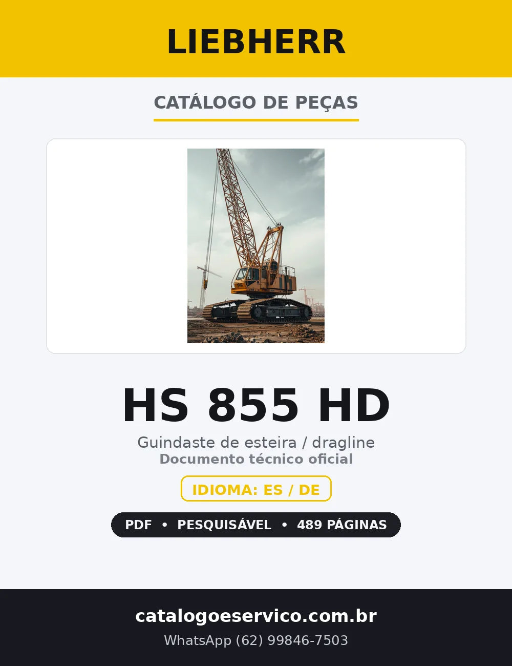 Capa — Catálogo de Peças Liebherr HS 855 HD