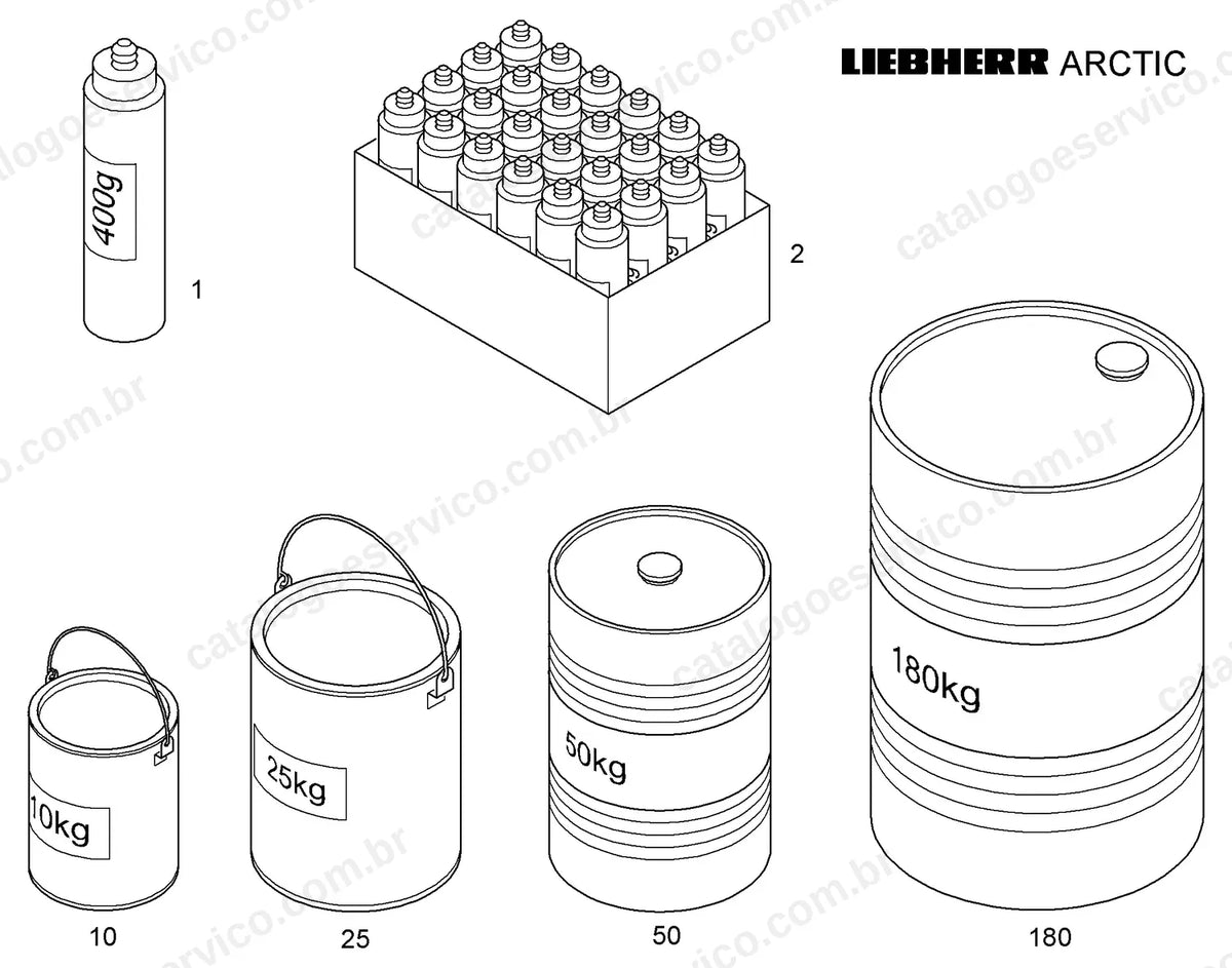 Página da graxa para baixa temperatura Liebherr da L550-1825