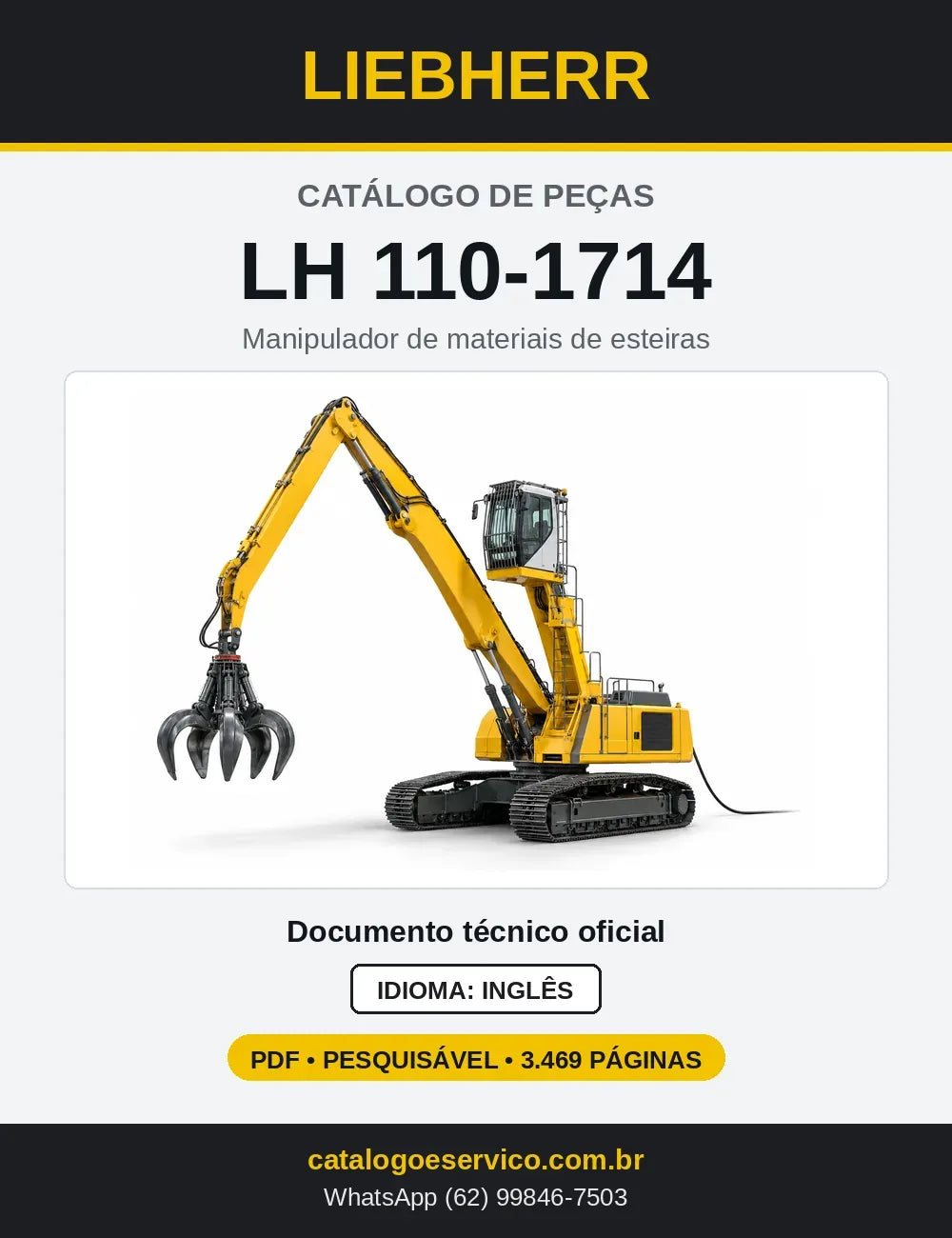 Capa do Catálogo de Peças Liebherr LH110-1714 manipulador de materiais