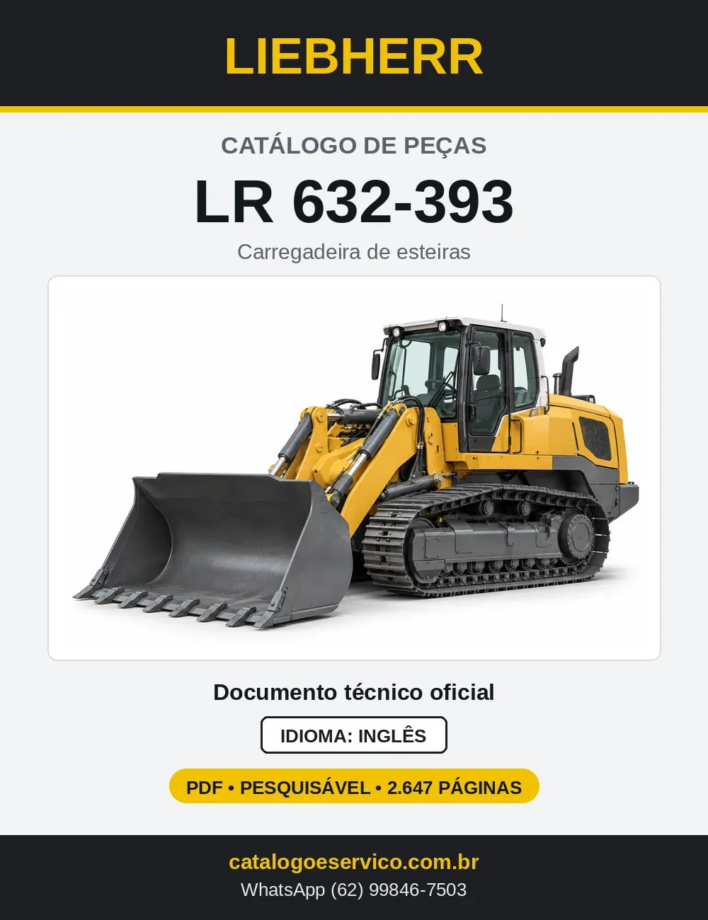 Capa do Catálogo de Peças Liebherr LR632-393 carregadeira de esteiras
