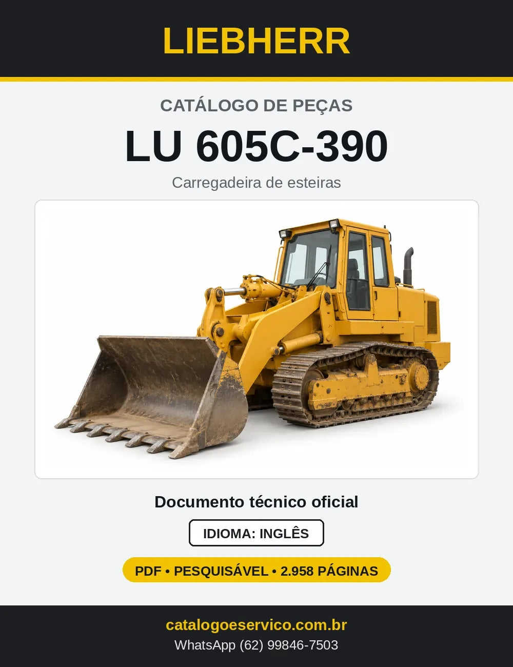 Capa do Catálogo de Peças Liebherr LU605C-390 carregadeira de esteiras