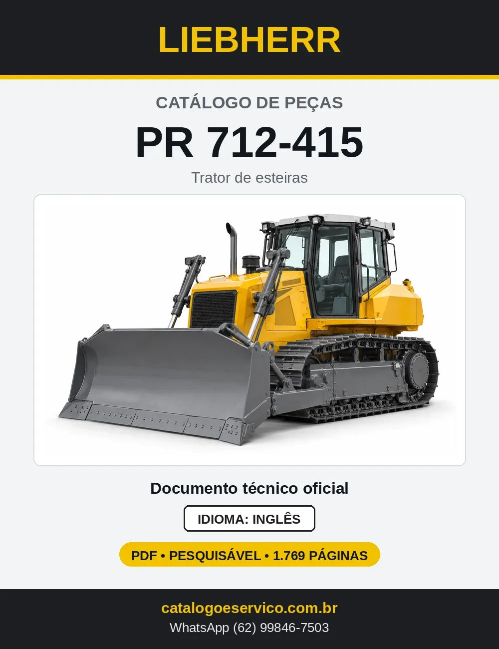 Capa do Catálogo de Peças Liebherr PR712-415 trator de esteiras