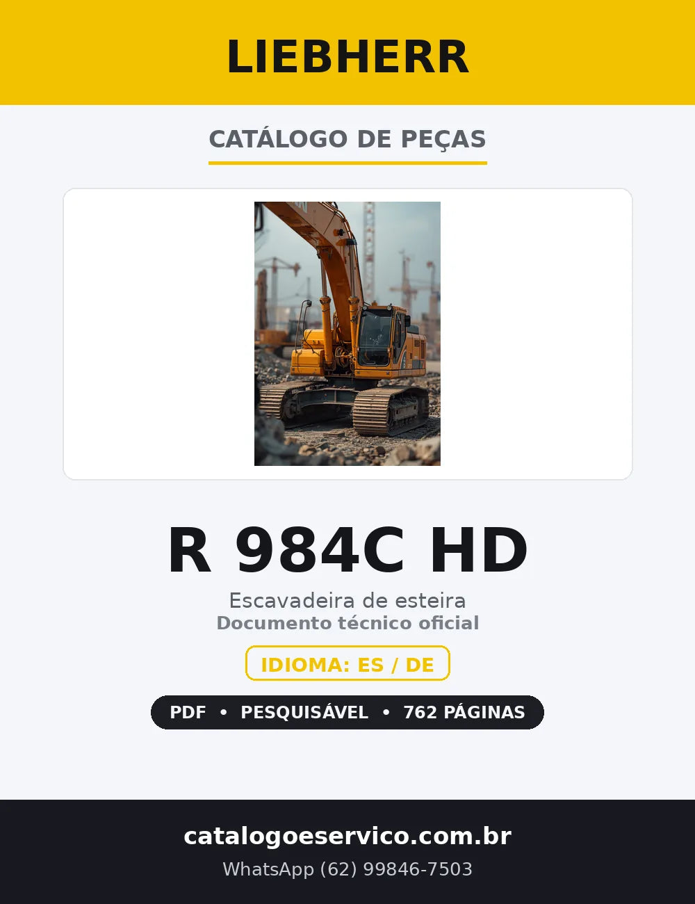 Capa — Catálogo de Peças Liebherr R 984C HD