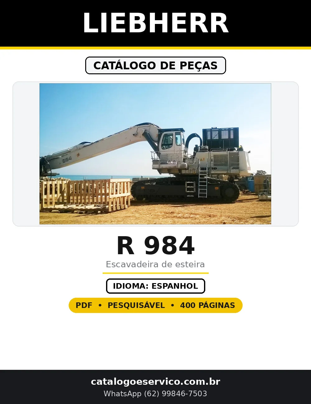 Capa do Catálogo de Peças Liebherr R 984 em PDF com 400 páginas