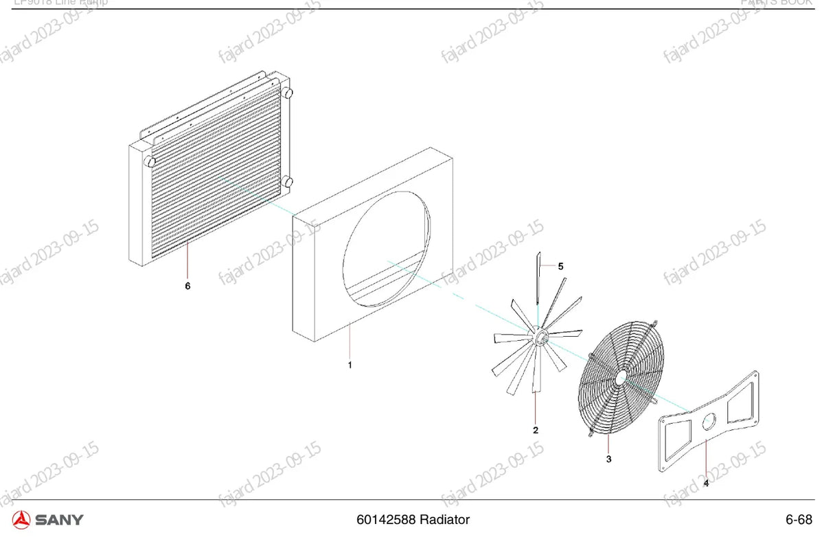 Catálogo de Peças SANY LP9018 — vista interna 1
