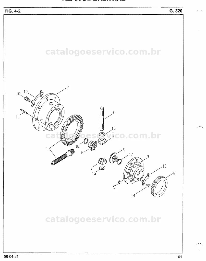 Vista explodida do catálogo de peças C3030 / C3035 / C3040 — exemplo 3