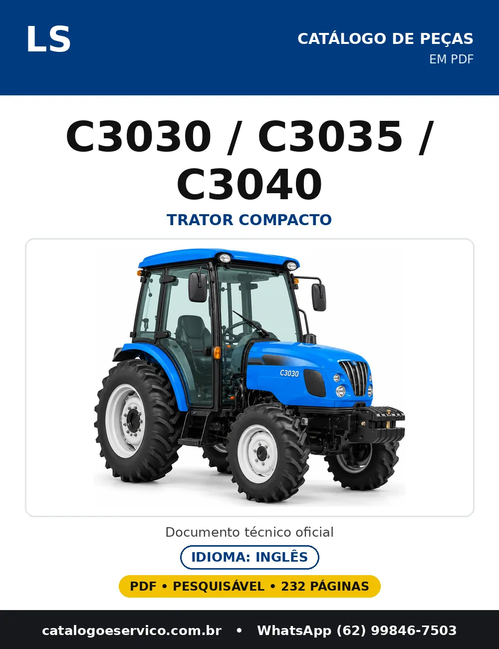 Capa do catálogo de peças C3030 / C3035 / C3040 em PDF