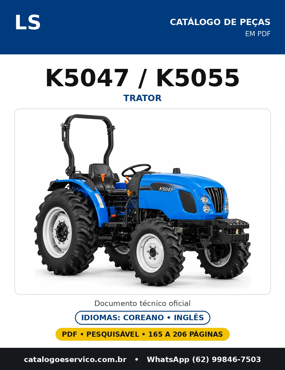 Capa do catálogo de peças K5047 / K5055 em PDF