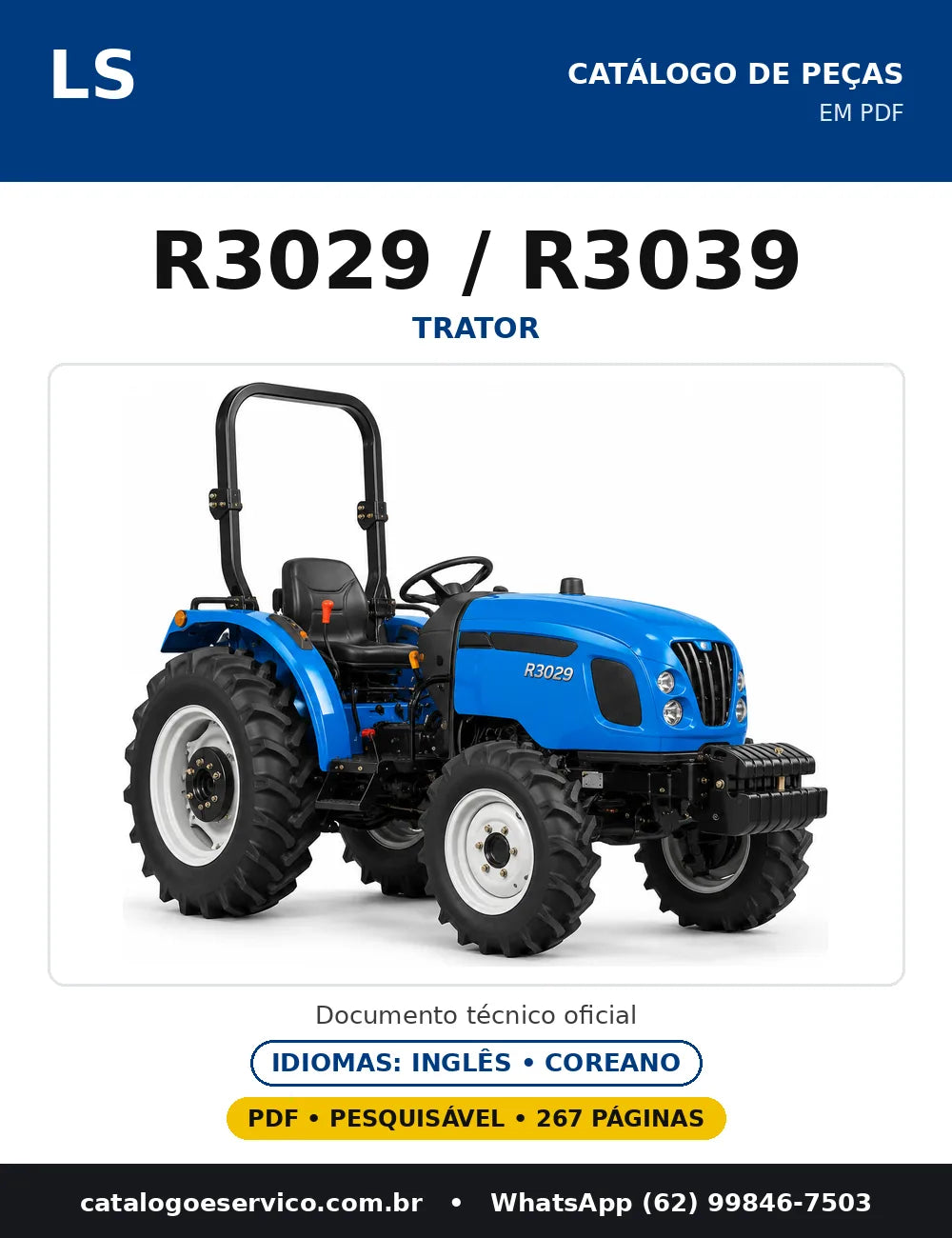 Capa do catálogo de peças R3029 / R3039 em PDF