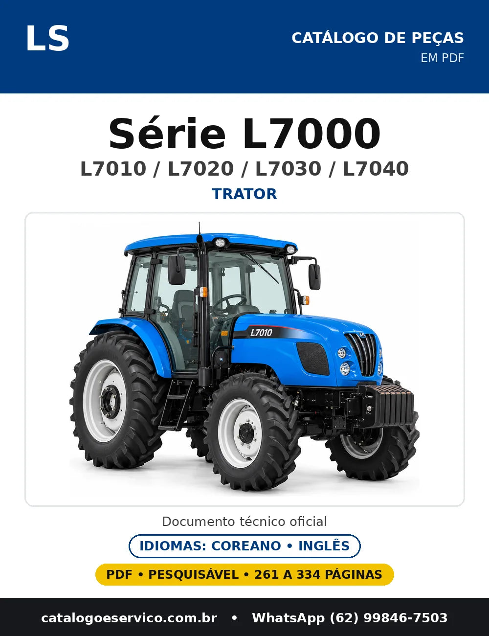 Capa do catálogo de peças Série L7000 (L7010 / L7020 / L7030 / L7040) em PDF