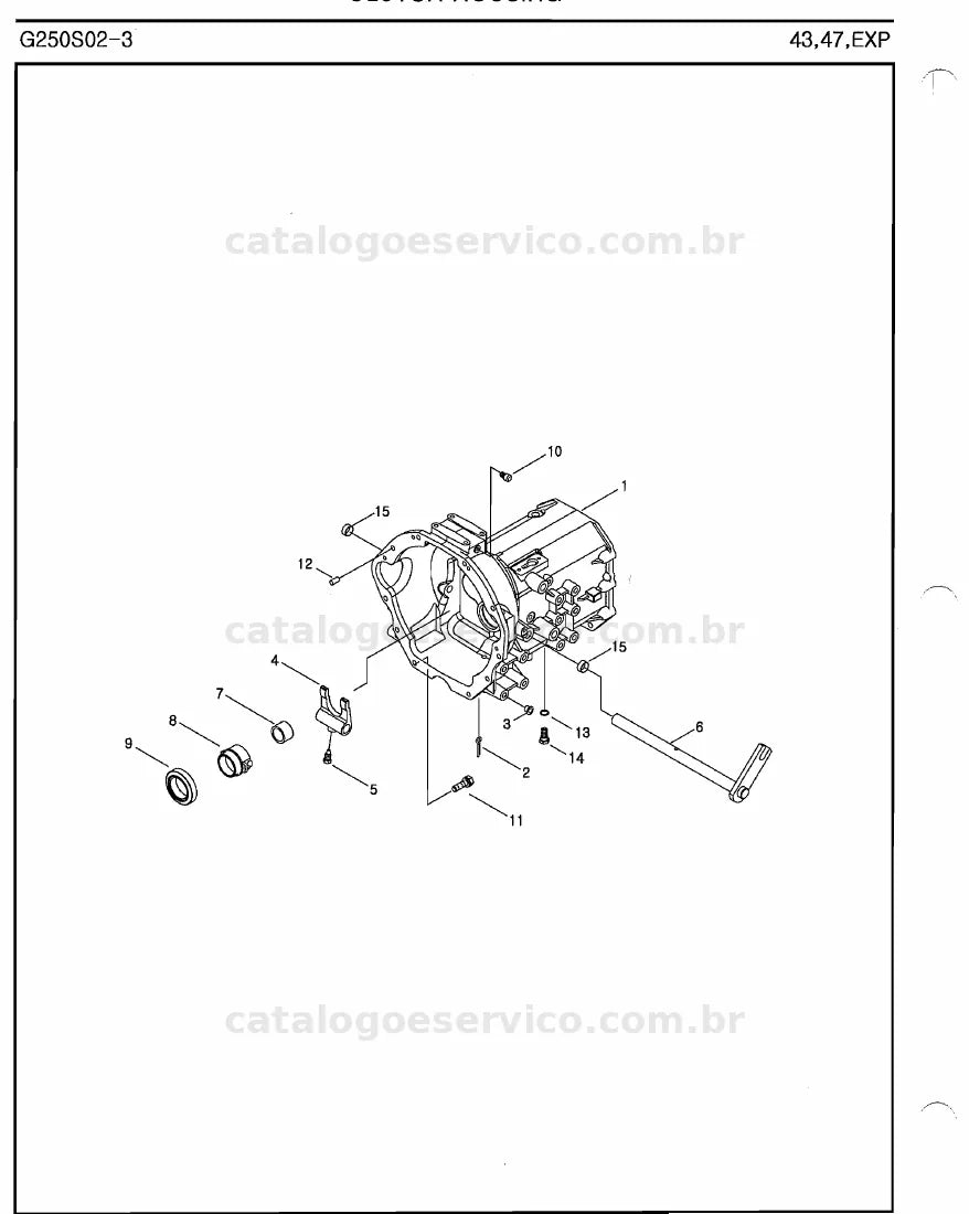 Vista explodida do catálogo de peças U5020 / U5030 — exemplo 1