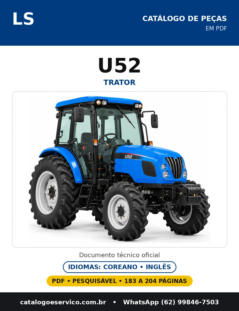 Capa do catálogo de peças U52 em PDF
