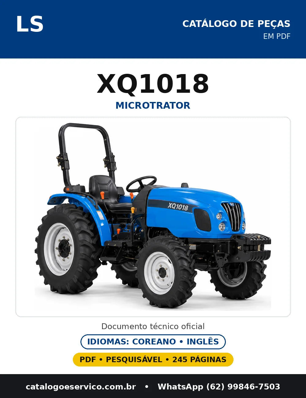 Capa do catálogo de peças XQ1018 em PDF