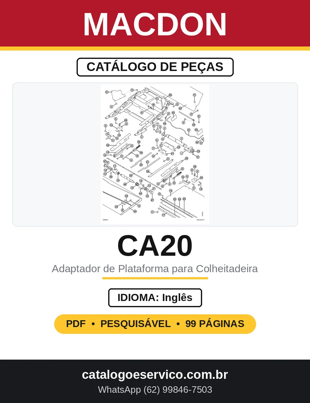 Catálogo de Peças Adaptador MacDon CA20 — capa
