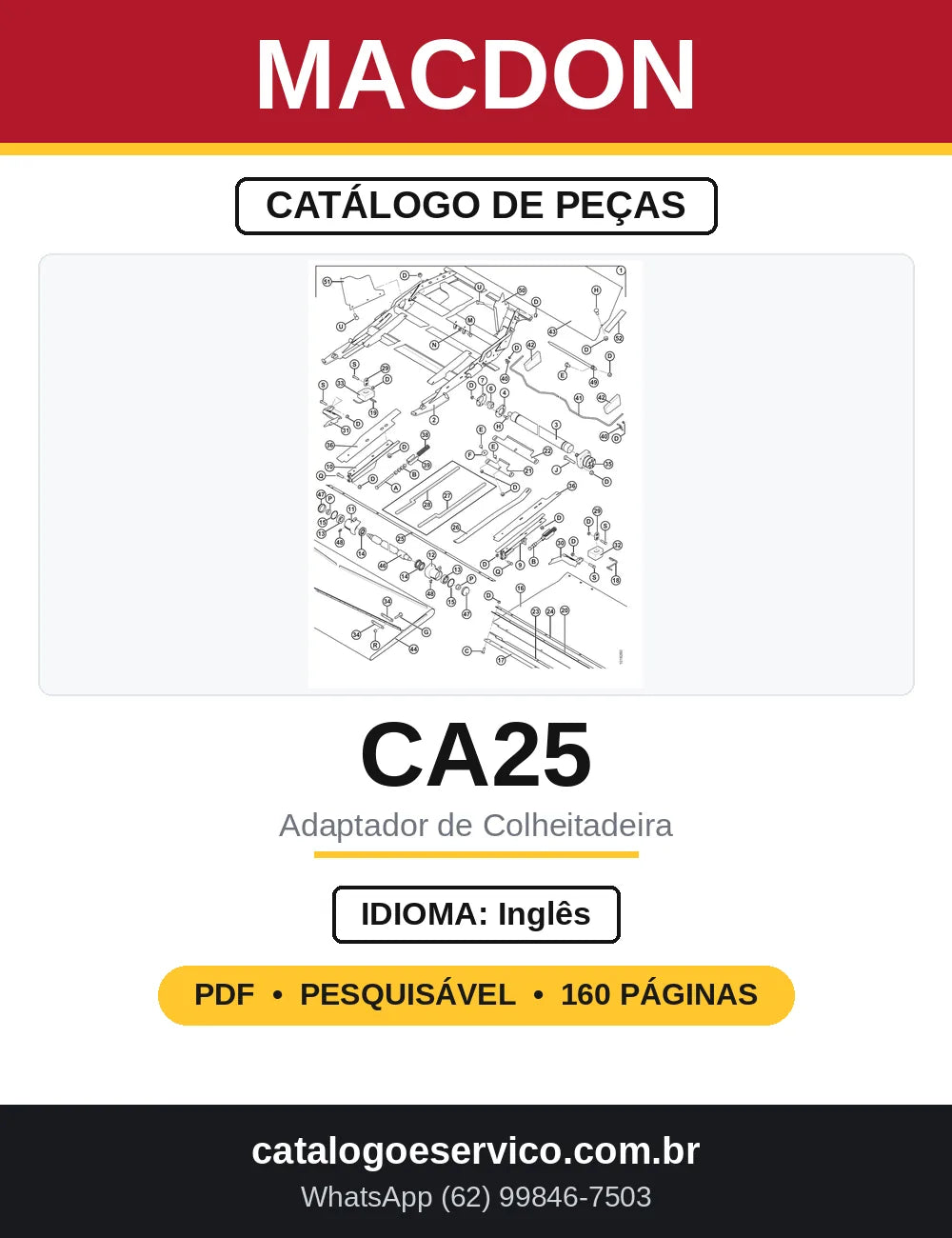 Catálogo de Peças Adaptador MacDon CA25 — capa