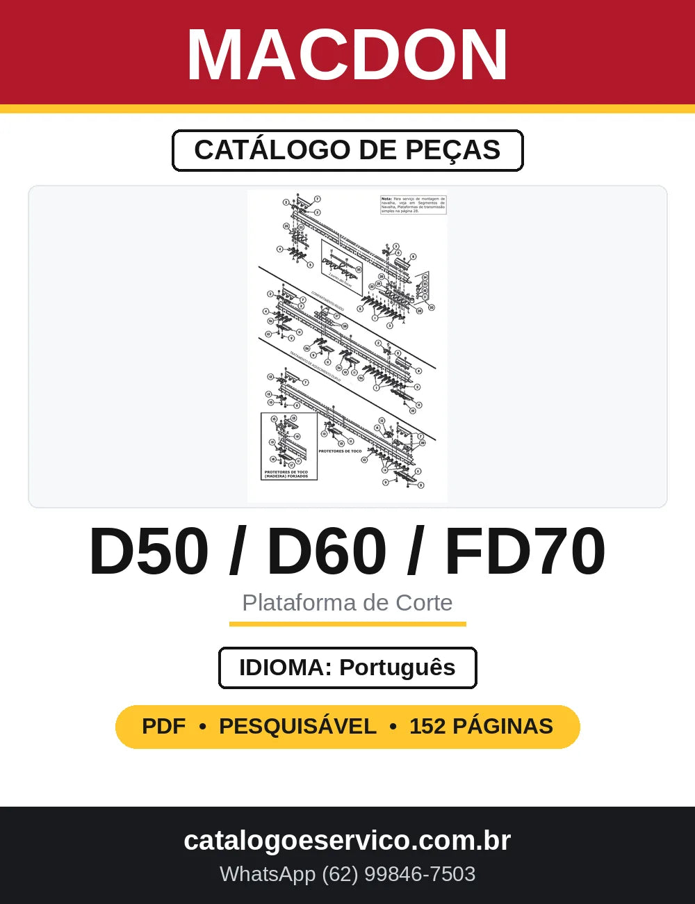 Catálogo de Peças MacDon D50 D60 FD70 — capa