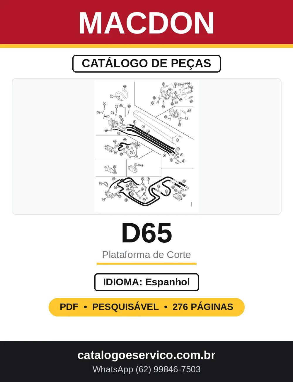 Catálogo de Peças MacDon D65 em Espanhol — capa