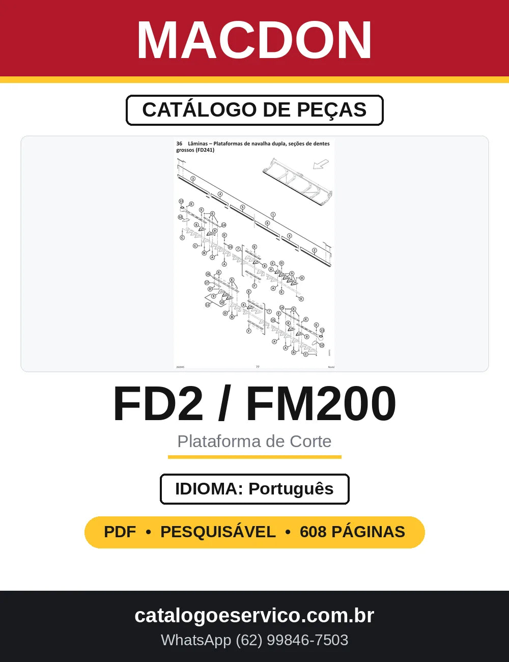 Catálogo de Peças MacDon FD2 FlexDraper e FM200 — capa